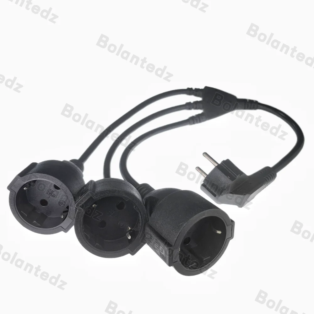 EU Europäisches Stromverlängerungskabel mit 2 3 AC-Schuko-Buchsen, 250 V/16 A, Stromversorgungskabel, Dreifachstecker-Adapter für Computer und Zuhause - AliExpress 44