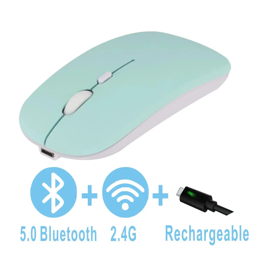 Enhanced Rechargeable Ergonomic Bluetooth Wireless Mouse - Silent & Dual Mode for Gaming and Everyday Use