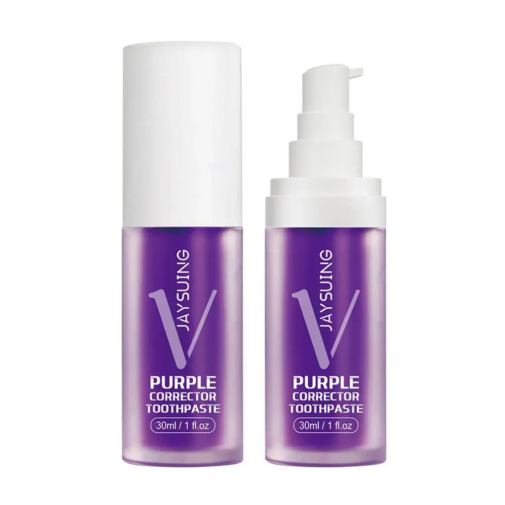 V34 Purple Whitening Toothpaste Remove Stains Reduce Yellowing Care For Teeth Gums Breath Brightening Teeth 30ml K0k0 teeth whitening product teeth whitening essence tooth powder teeth health product