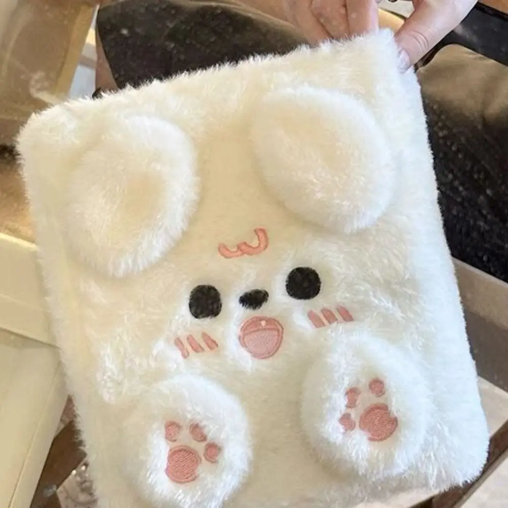 Photo album card binder sleeves fluffy bear plush binder photocard holder plush puppy A6 collect album notebook 4 grids cartoon dog card photocard binder
