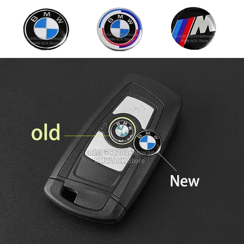 11MM 3D Aluminum Car Key Shell Stickers For BMW M M1 M2 M3 F32 E52 E53 E60 E90 E91 E92 E93 F01 F30 Auto Key Remote Fob Decals 3d stickers