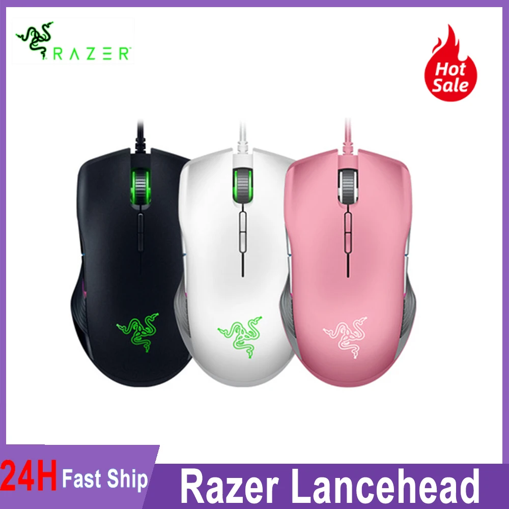 

Razer Lancehead Tournament Edition Wired Gaming Mouse 16000 DPI 9 Buttons 5G Optical Sensor eSport Gaming Ambidextrous Mouse