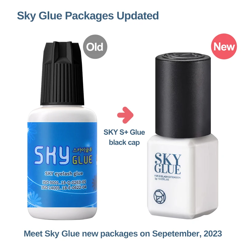

Korea Sky S+ Glue for Eyelash Extensions Adhesive 5ml Black Cap Fast Dry Original Sealed Bag Beauty Professional Makeup Tools