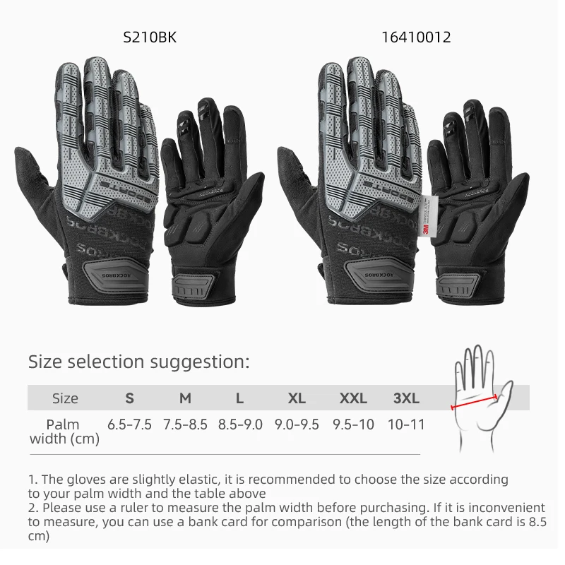 ROCKBROS Cycling Gloves Tactical Gloves SBR Thickened Pad Shockproof Breathable GEL Bike Motorcycle Winter Warmer Full Finger 6