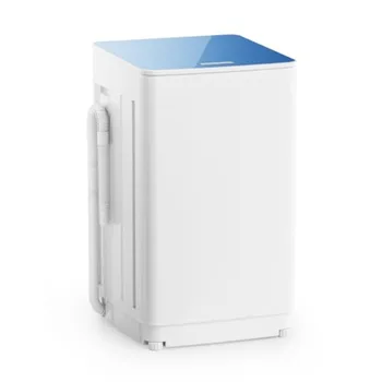 Portable washing machine for apartment/RV/dorm/home use, plastic body, white, 18 lbs capacity with LED display, 7 wash cycles 4 1