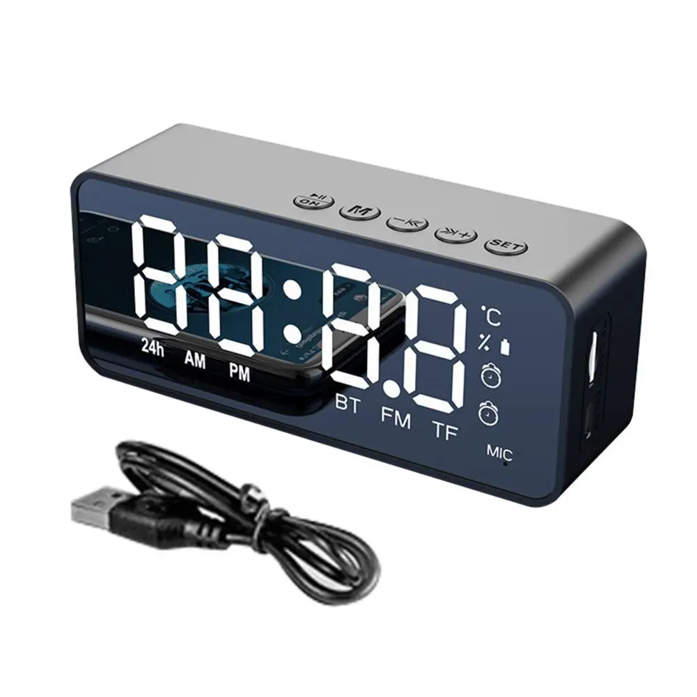 G50 Wireless Bluetooth Speaker with FM Mini Card Mirror Alarm Clock Audio Stall Receiving K Voice Prompt