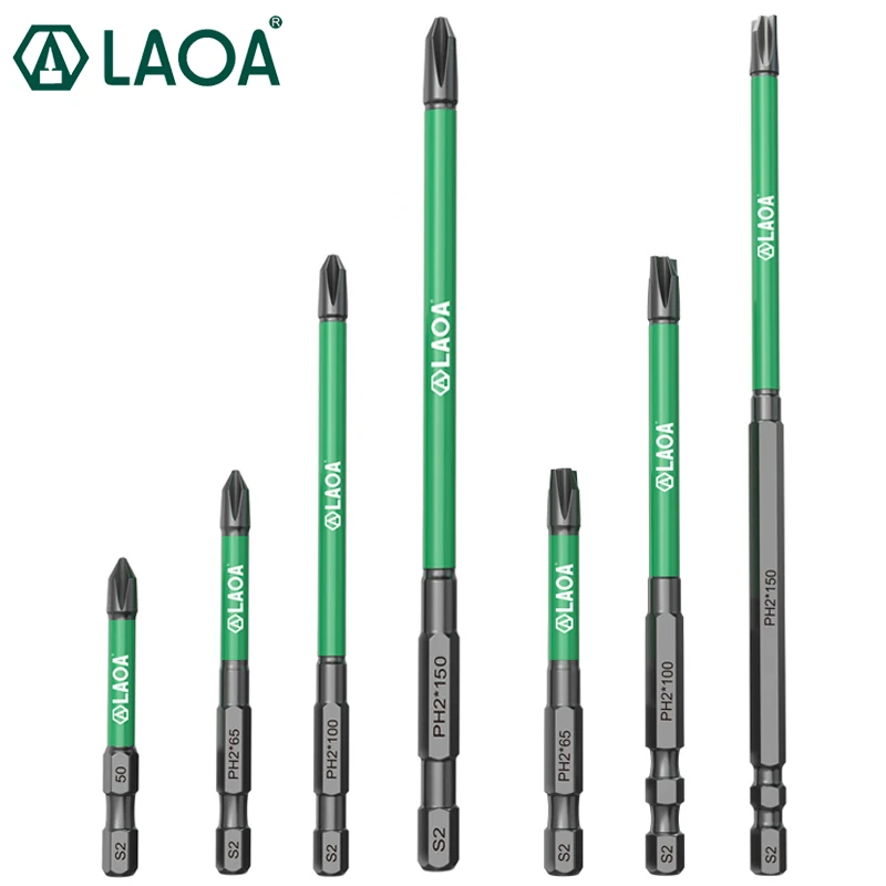 LAOA Starker magnetischer Kreuzschlitzschraubendreher S2 Schraubendreher-Bit für Elektriker PH2