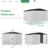 10'x10' Shed, Large Metal Storage Sheds & Outdoor Clearance, Steel Backyard Shed with Lockable Doors, Utility and Tool Storage 4