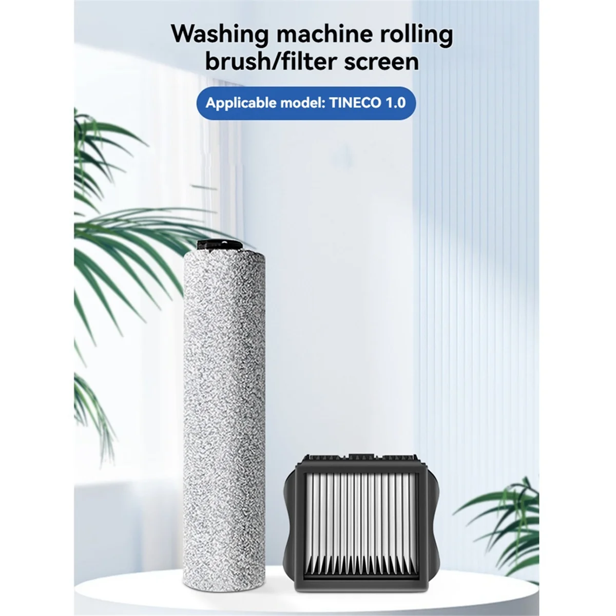 FZFZ Brush Roller&Filter Replacement for 1.0 Cordless Wet Dry Vacuum Floor Scrubber Cleaner Parts