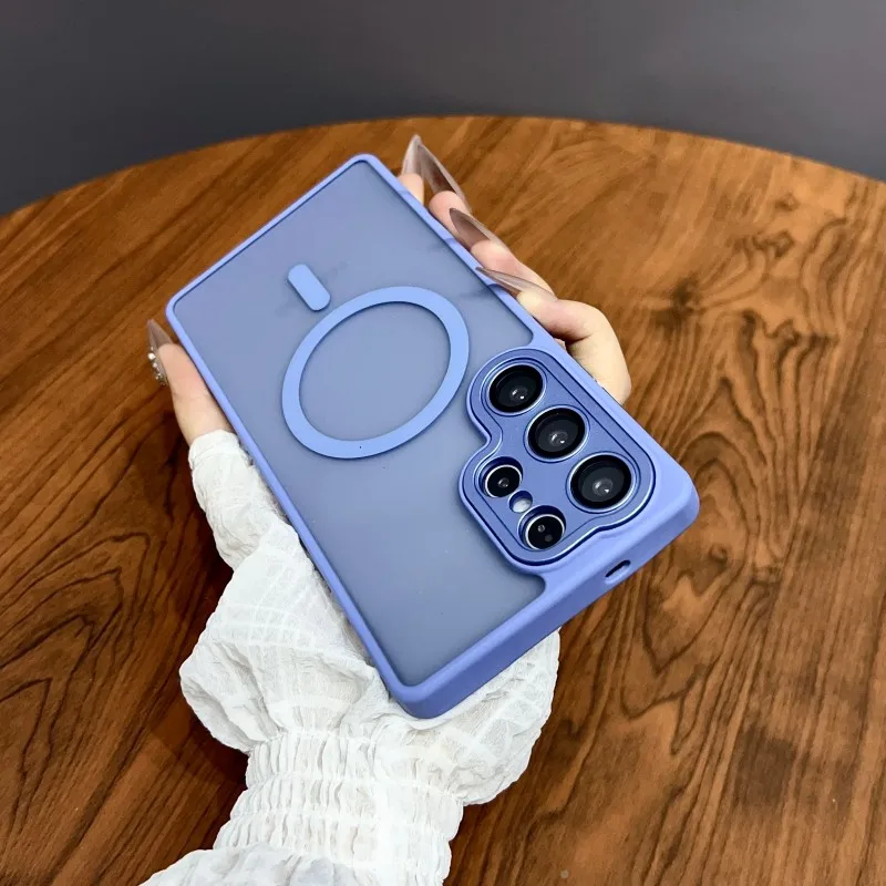 Magnetic Luxury Matte Translucent Armor Shockproof Case with Magsafe Compatibility