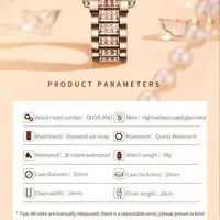 Montre OLEVS 9943 originale avec diamants pour femmes, montre-bracelet élégante en acier inoxydable, étanche, à quartz, montres de mode pour femmes 6