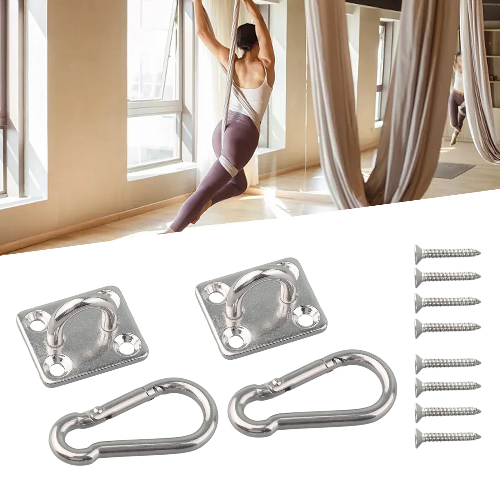 

1 Set Stainless Heavy Duty Ceiling Hanging Hook Kit Swing Chair Bracket Hardware Tool For Yoga Swing Trees Hanging Accessories