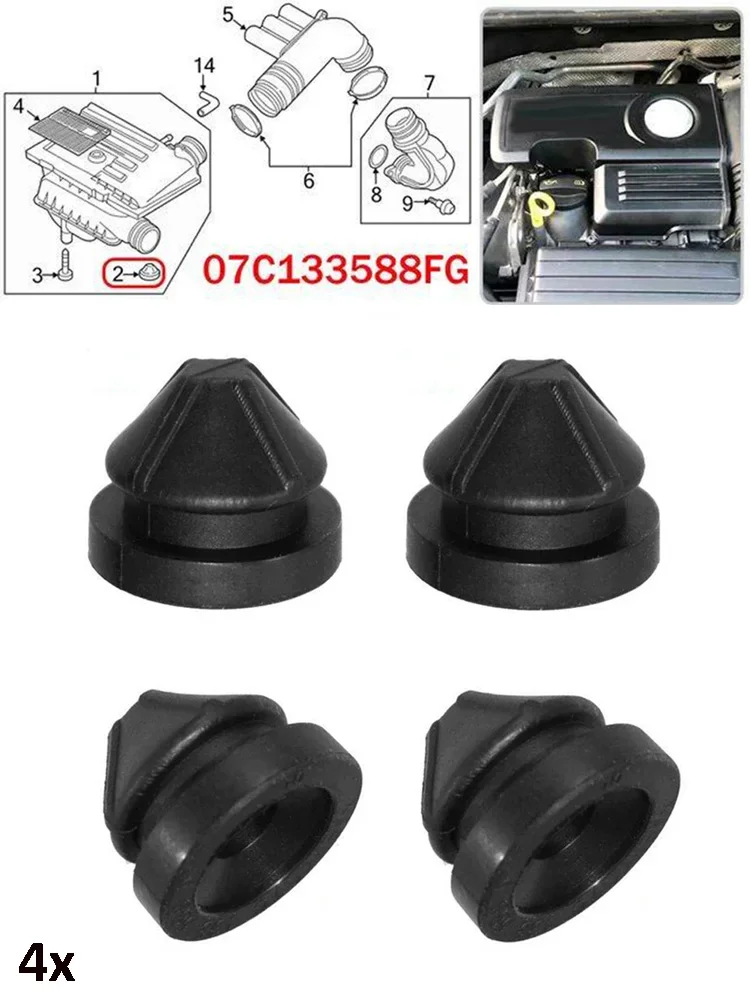 4pcs Buffer Cushion Grommet Plastic Car Accessories 07C133588G For PASSAT (2015-) For SCIROCCO (2015-)