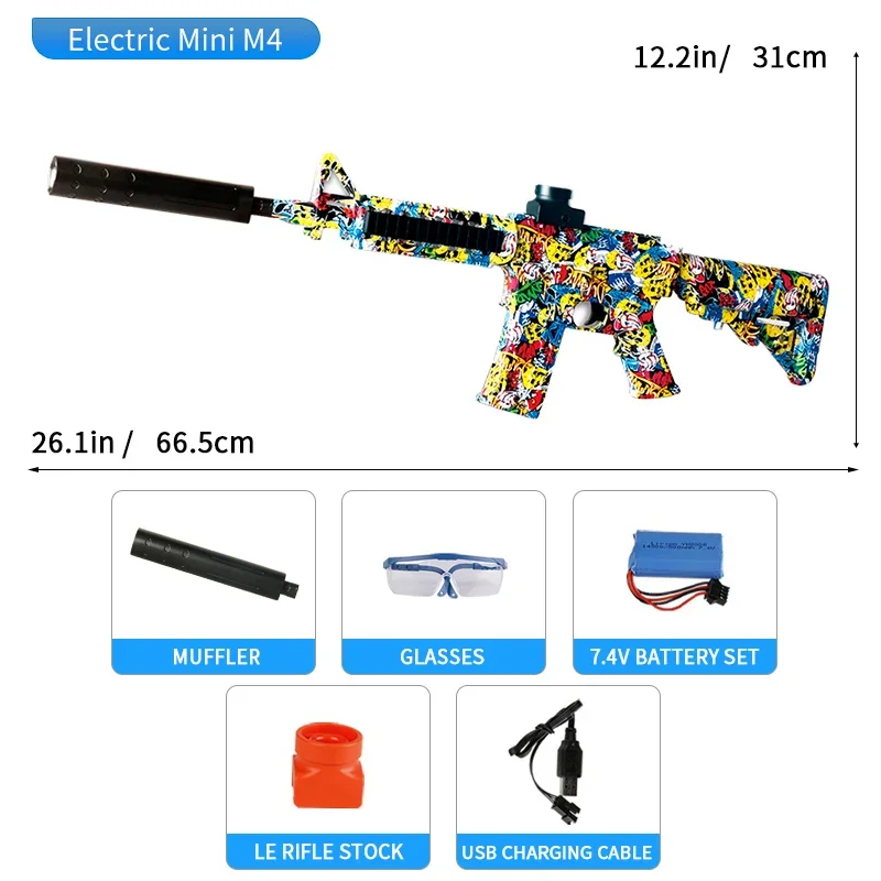 Automatic shooting Splash toy gun, electric series, long-range shooting war, outdoor shooting games, children's Christmas gifts 5