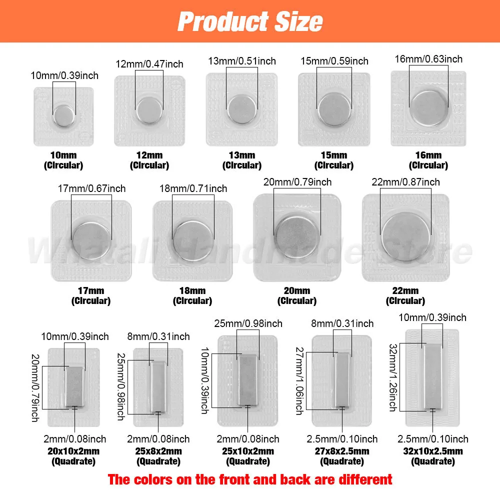 5Pairs PVC Invisible Hidden Metal Strong Magnetic Snaps Button Invisible Sew Magnetic Magnet Fastener For Handbag Clothing 2