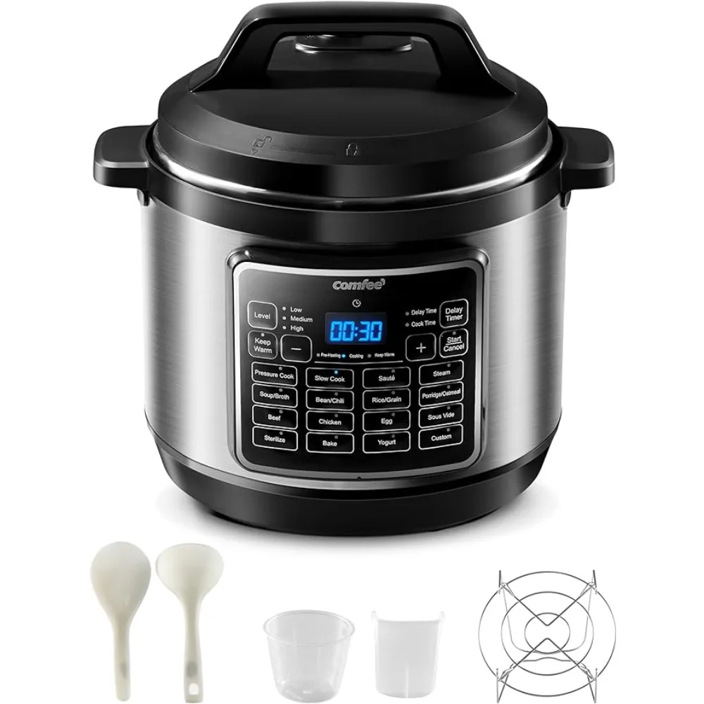 

COMFEE’ 16 in 1 Electric Pressure Olla de Presion Multi Rice Slow 8 Quarts Non-Stick Stainless Steel