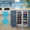 Wine and Beverage Refrigerator, 24 inch Wine Fridge Dual Zone Hold 20 Bottles and 78 Cans, Digital Touch Control 2