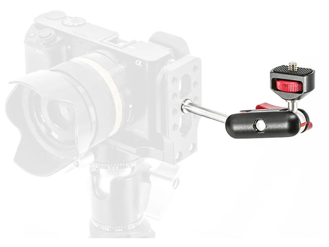 360 Tripod Magic Arm Mount Adapter Dual Ballhead 1/4"Screw Articulating Connecto