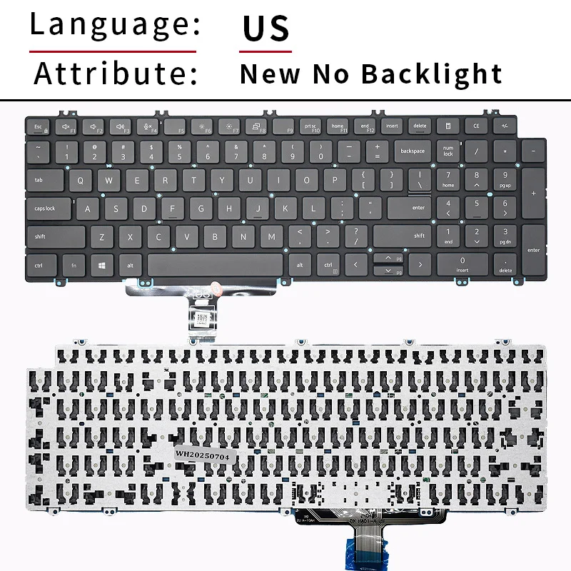 SP/US/RU/UK/FR Laptop Keyboard For DELL Latitude 5520 5521 5530 5531 For Precision 3560 3561 3570 3571 3580 P104F