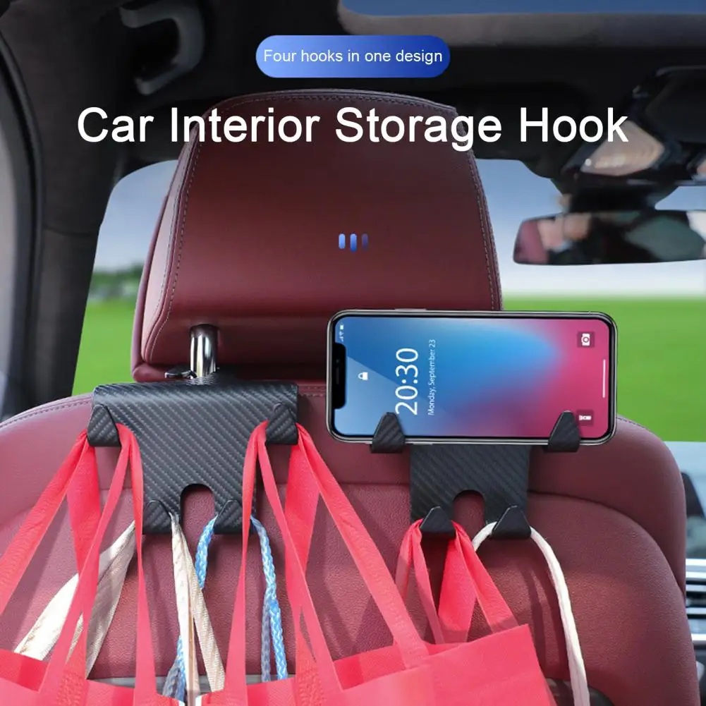 

Car Backseat Hook Universal Car Seat Headrest Hook Hidden Easy Installation Purse Hook Phone Bracket for Handbags Clothes Car