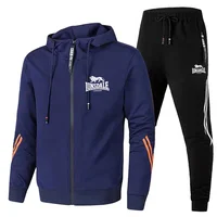 2024 New Leisure Outdoor Sports Set Lonsdale Logo Travel Fitness Running Morning Casual Men's Two Piece 2