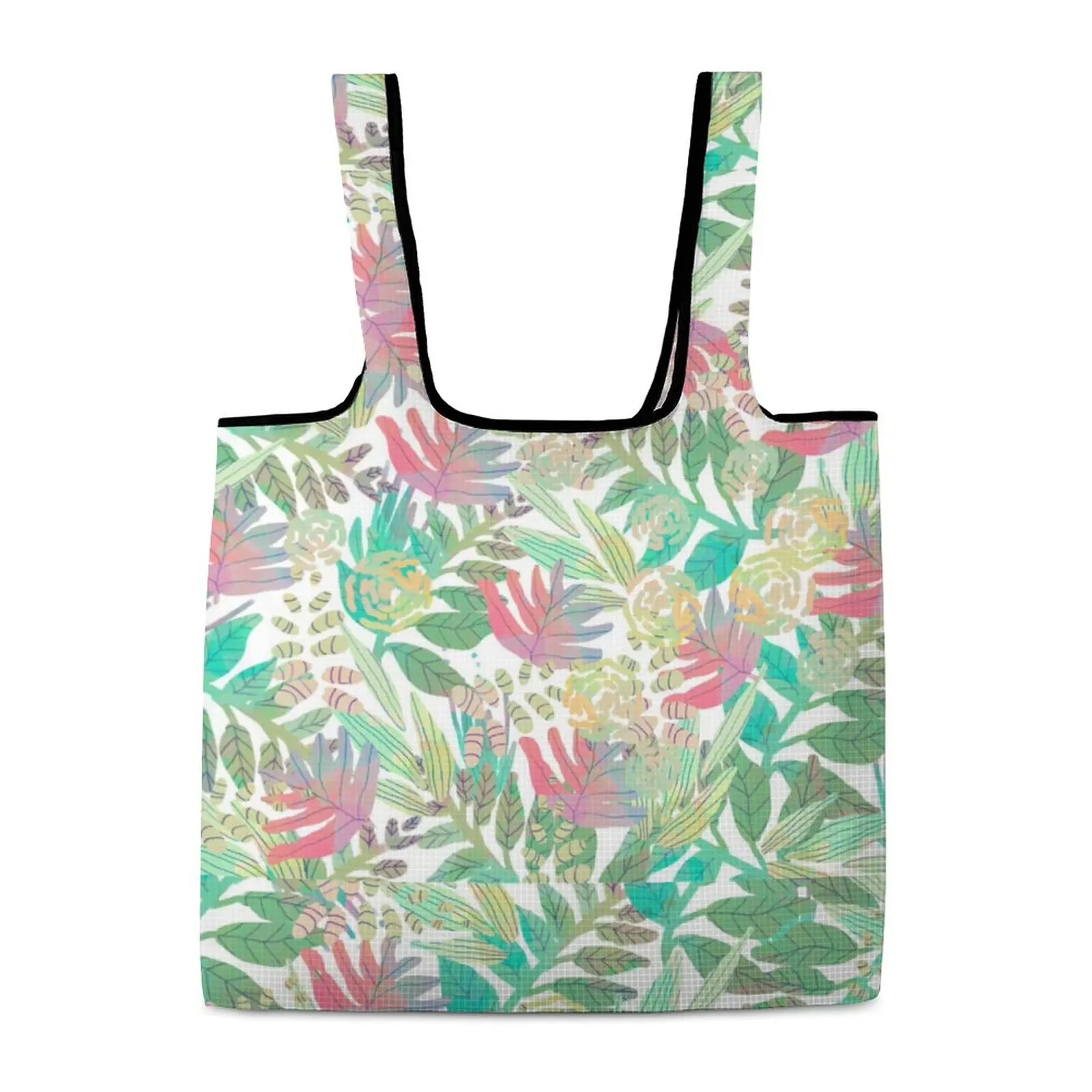 Custom Pattern Tote Bag Shoping Bag Supermarket Fashion Printing Foldable Shopper Bag Large-capacity Grocery Organization Bag custom factory price display racks for shop stands retail grocery store rack customization supermarket shelves dimension store