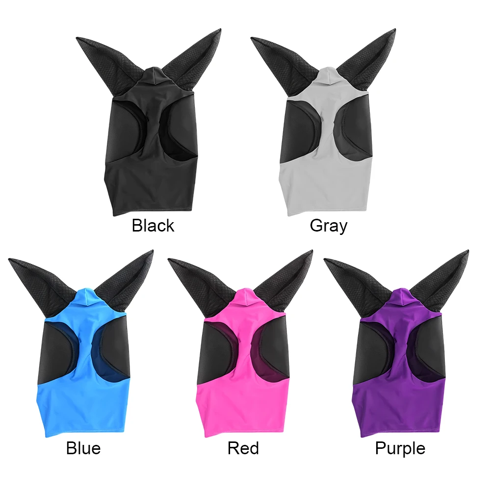 Mesh Fly Mask Hood Breathable Anti Fly Stretchy Knitted Mesh Mask Anti-Worms Horse Flying Mask Horse Riding Equestrian Equipment