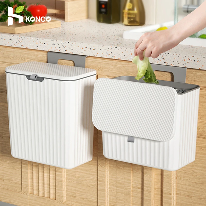 Cubo de basura de cocina montado en la pared, papelera colgante