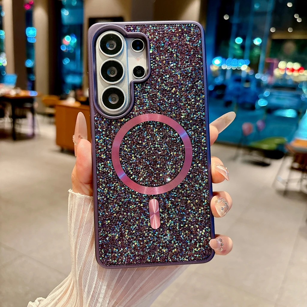 Luxury Bling Rhinestone Magnetic Shockproof Phone Case Cover
