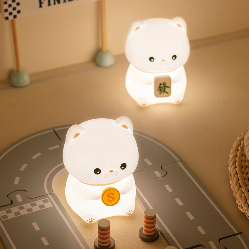 Description Picture 5 of itemSilicone Night Light Baby Lamp Soft Sleeping Eye Protection LED Light Child Pat Silicone Cat Toys Gifts Room Bedside Table Lamp