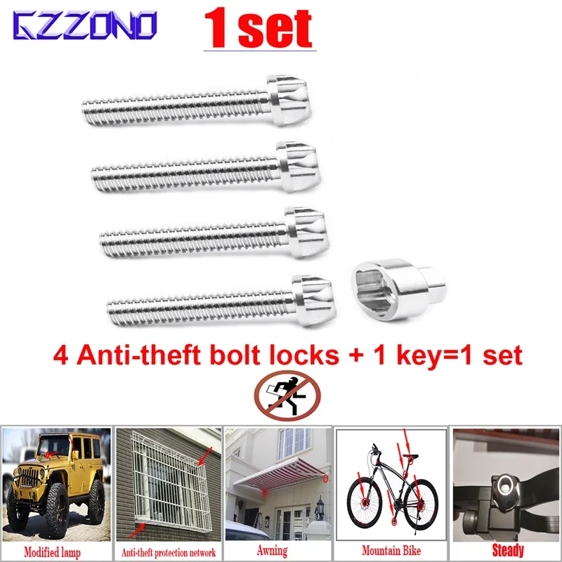 Viti Antifurto M6-M10 In Acciaio Inox 304 – Bulloni Di Sicurezza Con Chiave, Per Bici E Auto