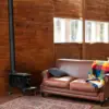 Rustic 900 Square Foot Clean Cast Iron Log Burning Wood Stove Reaching Up T0 54,000  Cool Touch Safety 5
