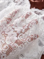 Sexy Contrast Lace and Mesh Ruffle Babydoll Dress Woman Sexy Nightgown V-neck Open Bra Sleep Skirt Nighties - Image 5