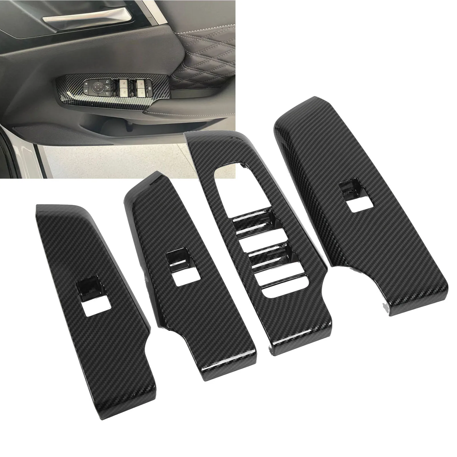 

4Pcs Car Window Lift Switch Button Panel Trim Cover Inner Window Switch Panel Cover Fit for Mitsubishi Outlander 2023