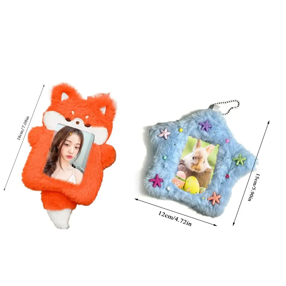 Plush Photocard Case Star Shape Photo Card Holder Idol Photos Protective Cover
