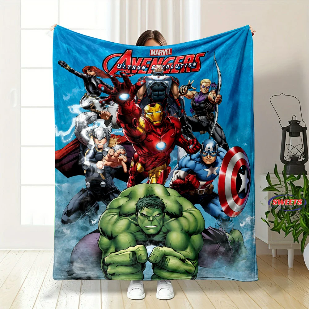 6 Size Marvel Avengers Blanket Sofa Bed Cover Four Season Soft Fluffy Quilt Blanket Flannel Throw Outdoor Leisure Nap Trip Gifts 2