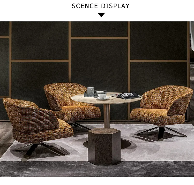 Hotel Restaurant Furniture Livingroom Coffee Shop Modern Velvet Swivel Armchair For Sale