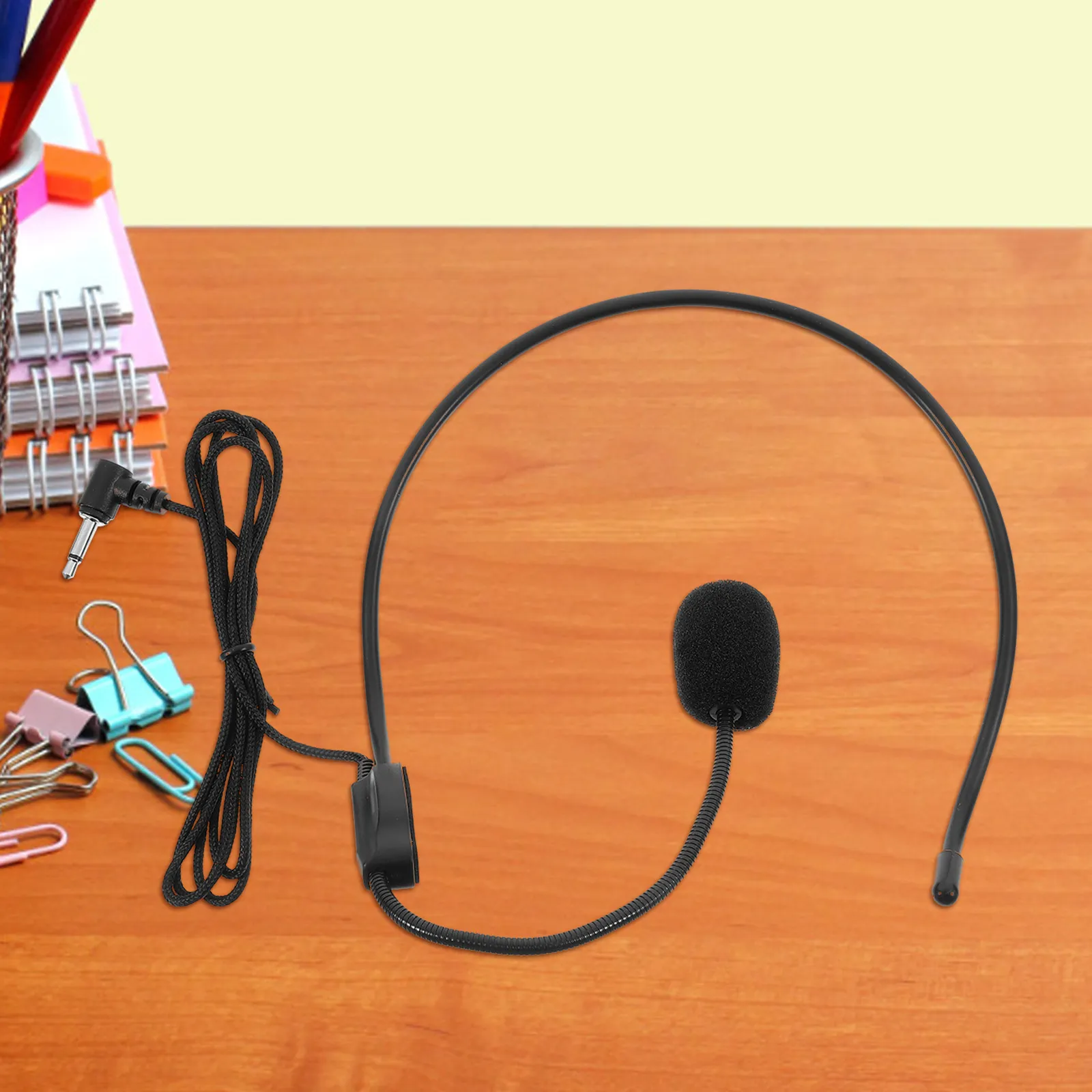 마이크 헤드셋 3.5mm 투어 가이드, 교사, 음성 증폭기용 편안하고 조절 가능한 헤드밴드 마이크