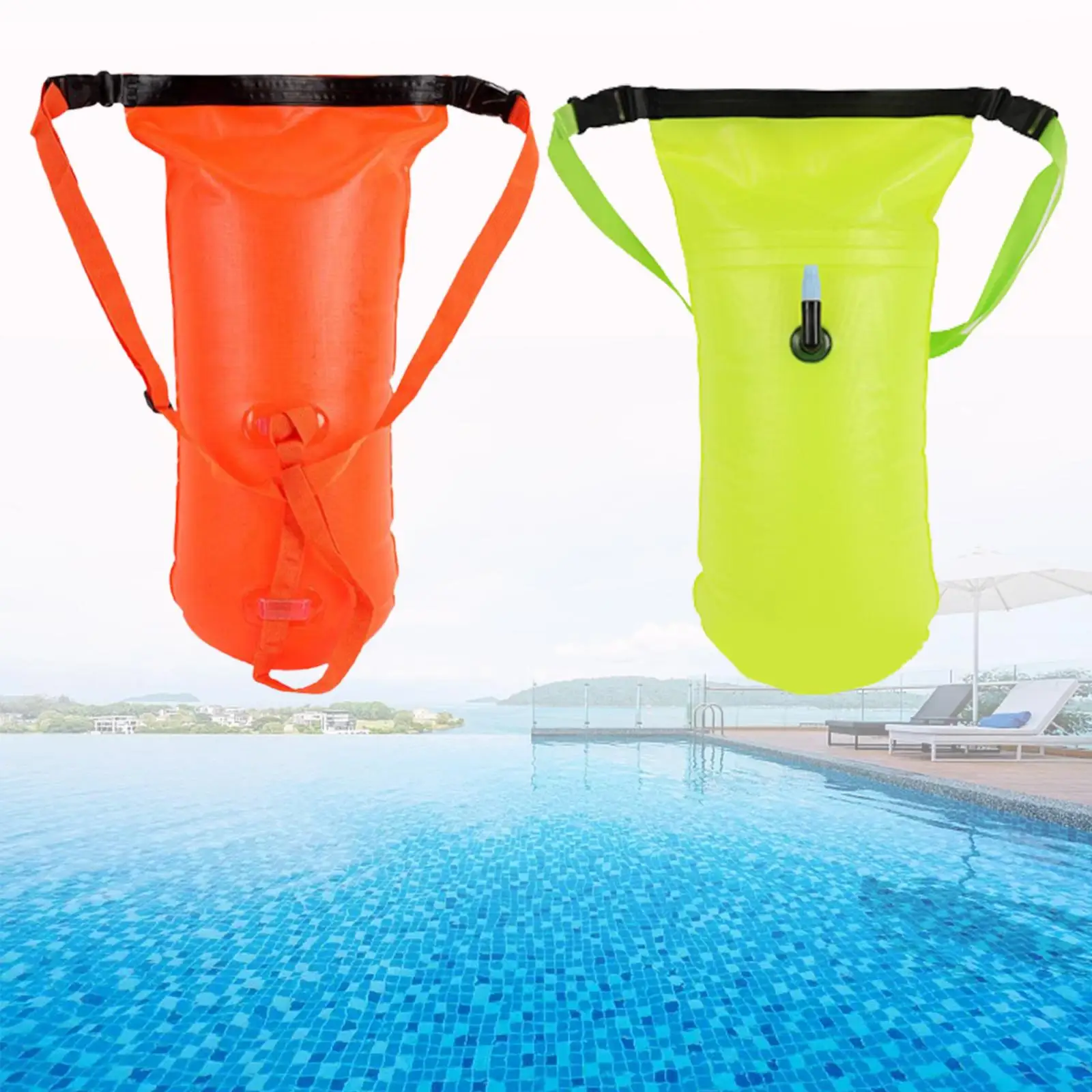 Swimming Buoy Safety Swim Buoy Waterproof Bag High Visible Buoy Float Waterproof Storage Bag for Diving Outdoor Surfing Rafting Swimming