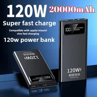 New 20000mAh Large Capacity 120W Super Fast Charger Power Bank Mobile Power Portable External Battery for Samsung Xiaomi IPhone 2