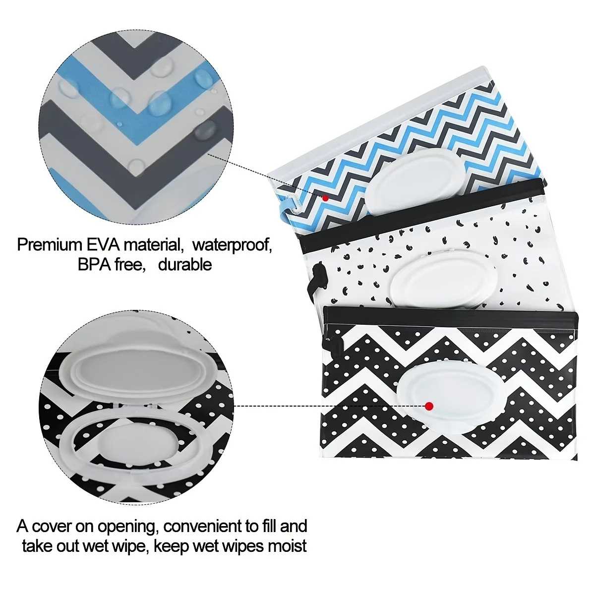 Wet Wipe Case Baby Wipe Case Wet Wipes Case 2 Pack Portable Refillable Baby Wipe Dispenser-Reusable Travel Wet Wipe Pouch for Easy Diaper Changes On-the-Go!