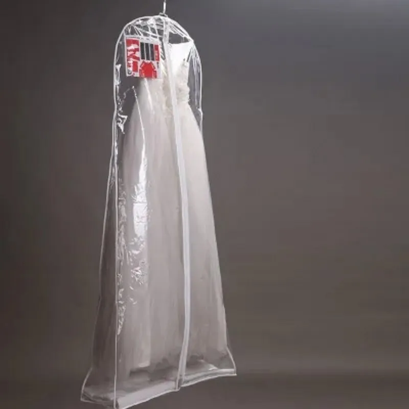 Length 180cm Transparent Wedding Dress Dust Cover Extra Large Waterproof PVC Solid Evening Clothing Garment Bags
