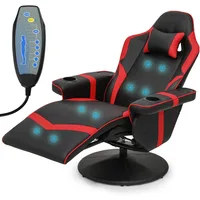 Massage Gaming Recliner Chair PU Leather Lounging Video Gaming Couch Adjustable Backrest Living Room, Gaming Recliner Chairs 1