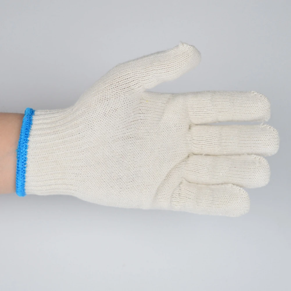 1/3/5 Paar brandneue Schutzhandschuhe, Baumwollfadenhandschuhe, Arbeit, dickes Nylon, weißes Garn, verschleißfeste Baumwollfadenhandschuhe – Detail 8