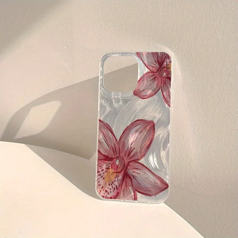 Elegant Pink Orchid Pattern Phone Case Cover