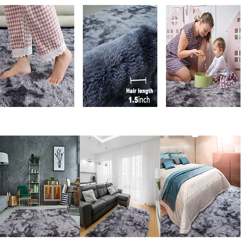 Large Carpet for Living Room Plush Room Rug Bedroom Rugs Fluffy Mats Anti-slip Rug Soft Velvet Kid Blanket Home Decoration
