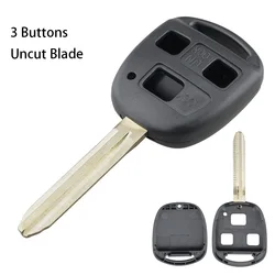 2 - Button Car Remote Key Shell with TOY43 Blade and Micro Switches (3 Buttons Uncut B)