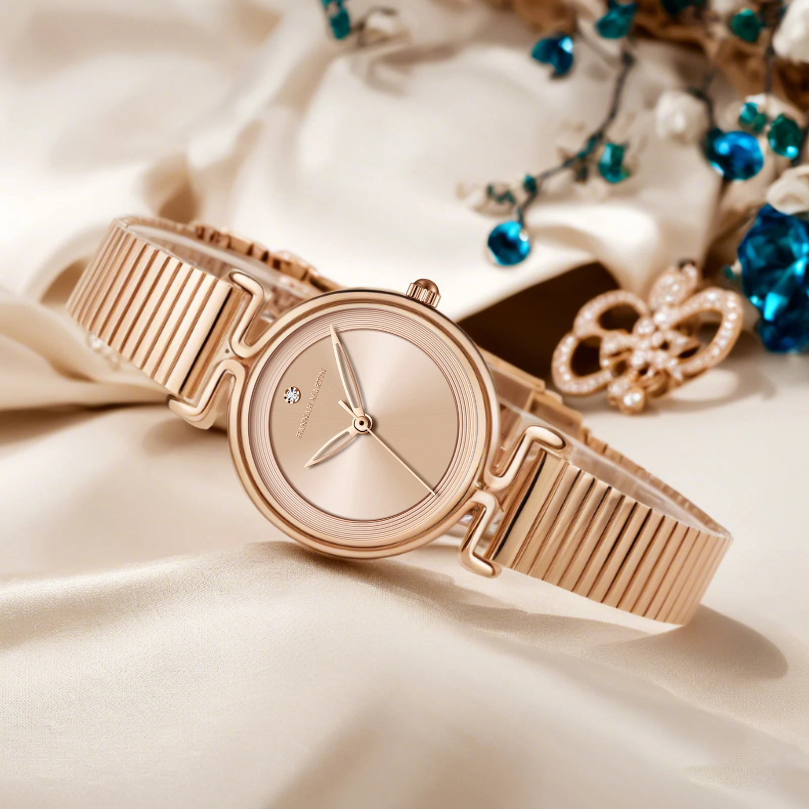 Hannah Martin Top Brand Original Women's Watch 29mm Mini Dial Rose Gold Luxury Fashion Japanese Quartz Movement Watch for Women 3