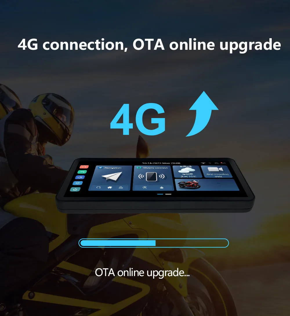 4G 안드로이드 OS 휴대용 6.1인치 오토바이 GPS 네비게이션 무선 오토바이 카플레이 안드로이드 오토 오토바이 카플레이 TMPS