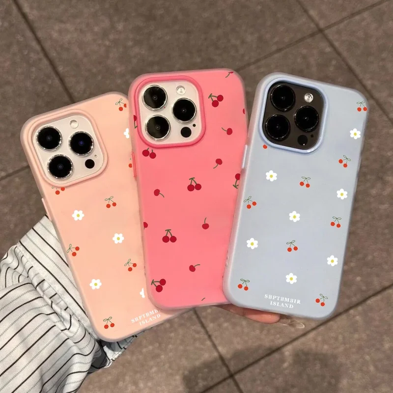 Bow Cherry Blossom Phone Case - Candy Color Jelly 2-in-1 Cover